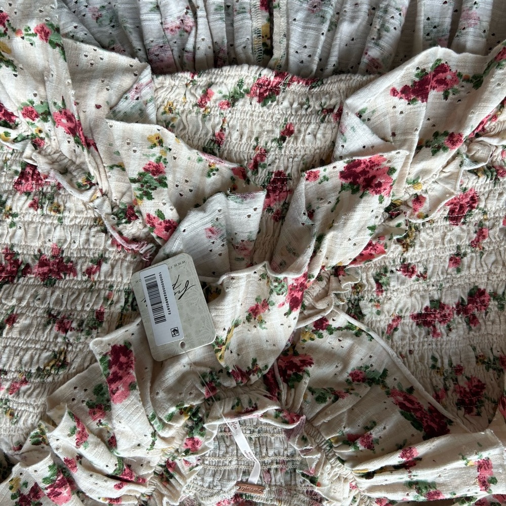 Free People Floral Ruffle Top - Picture 3 of 4